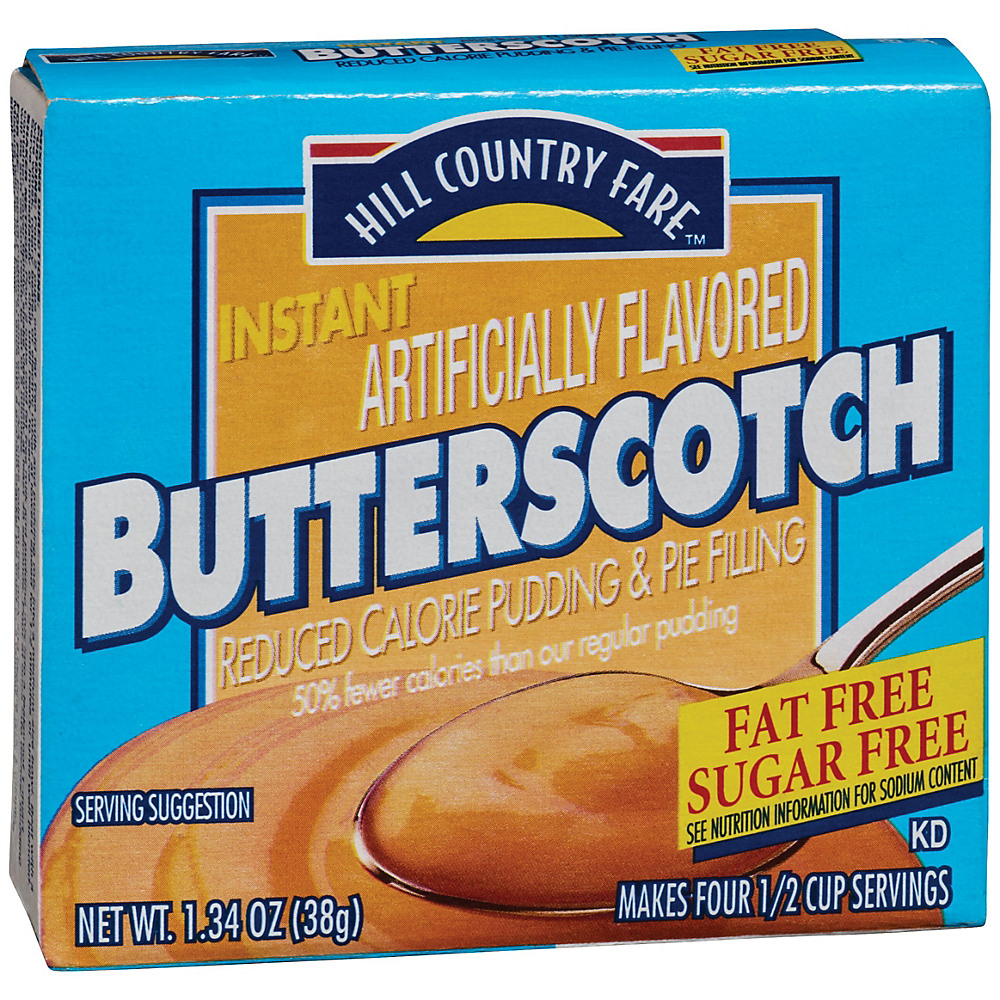Calories in Hill Country Fare Sugar Free Butterscotch Instant Pudding Mix, 1.34 oz