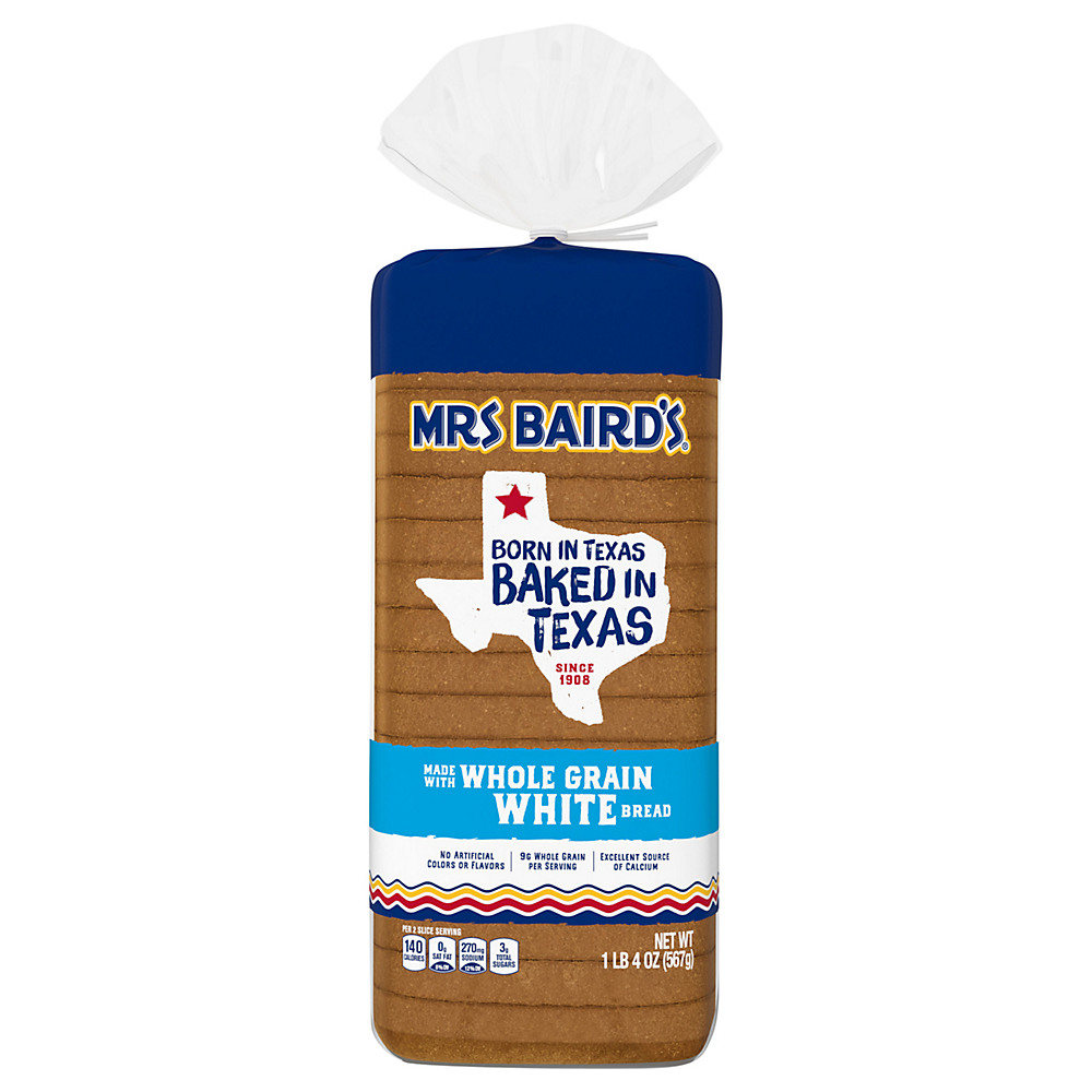 Calories in Mrs Baird's Whole Grain White Bread, 20 oz