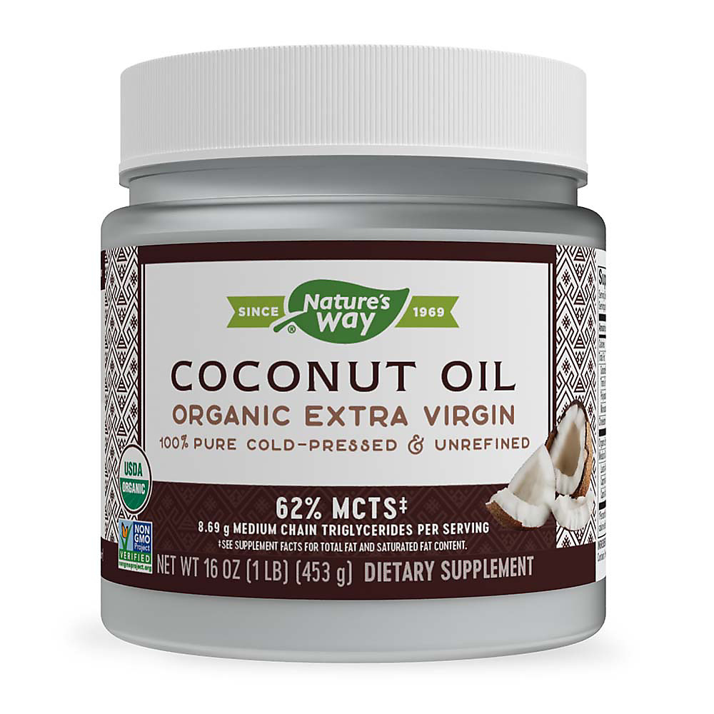 Calories in Nature's Way Organic Extra Virgin Coconut Oil, 16 oz