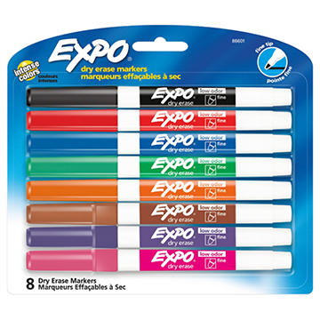EXPO Fine Tip Dry Erase Markers - Assorted Ink, 8 pk