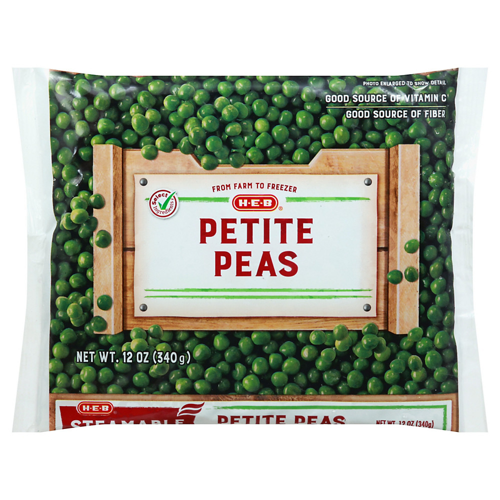 Calories in H-E-B Steamable Petite Green Peas, 12 oz