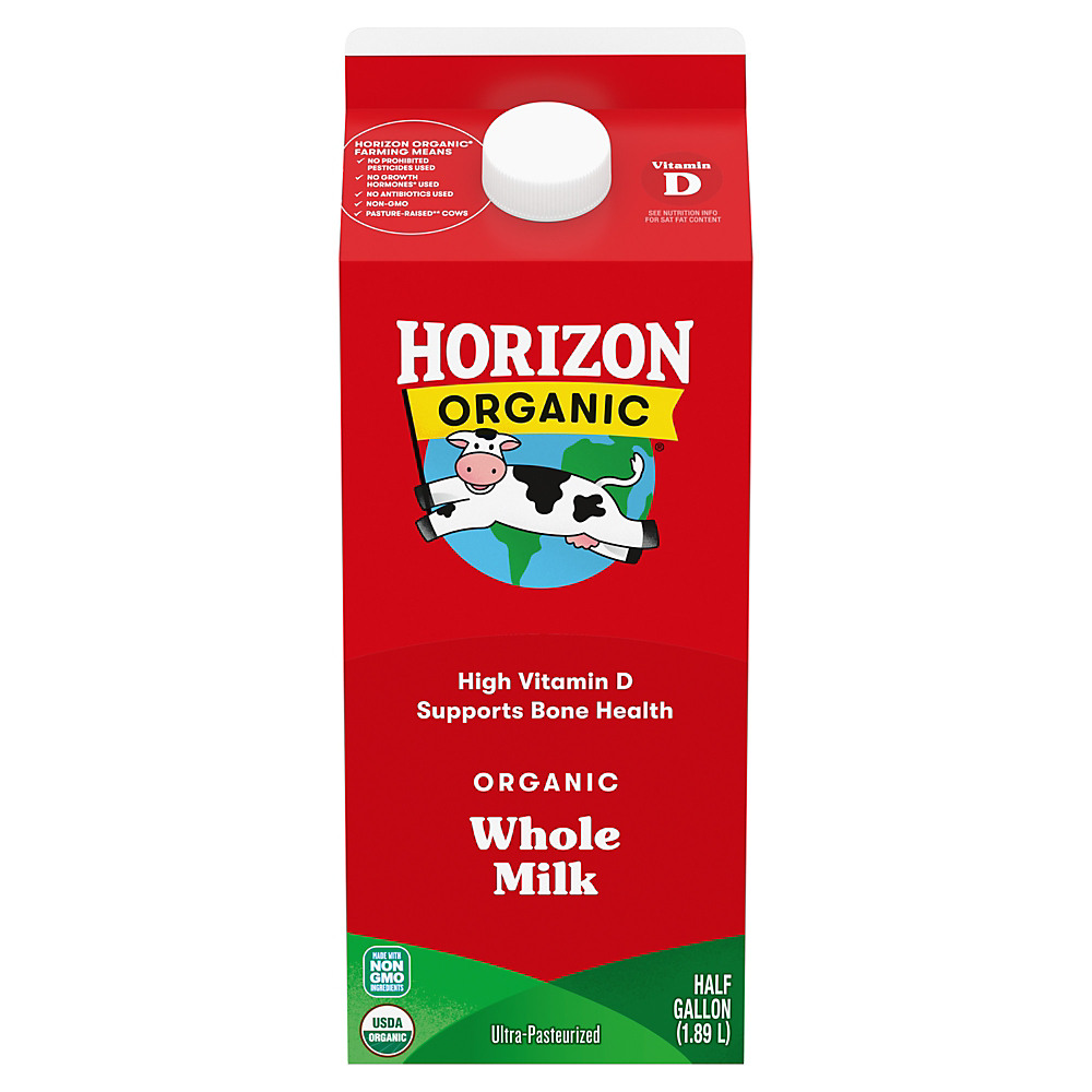 Calories in Horizon Organic Whole Milk, 1/2 gal