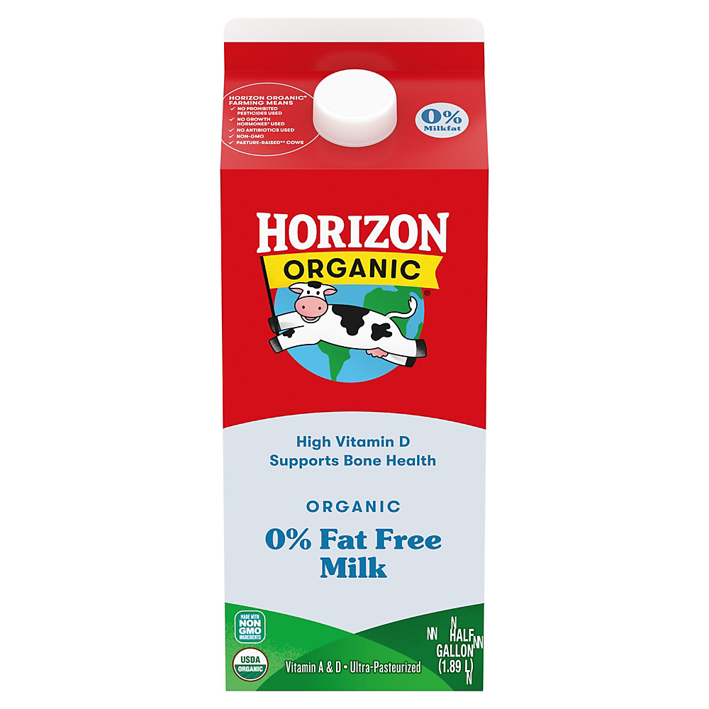 Calories in Horizon Organic Fat Free Milk, 1/2 gal