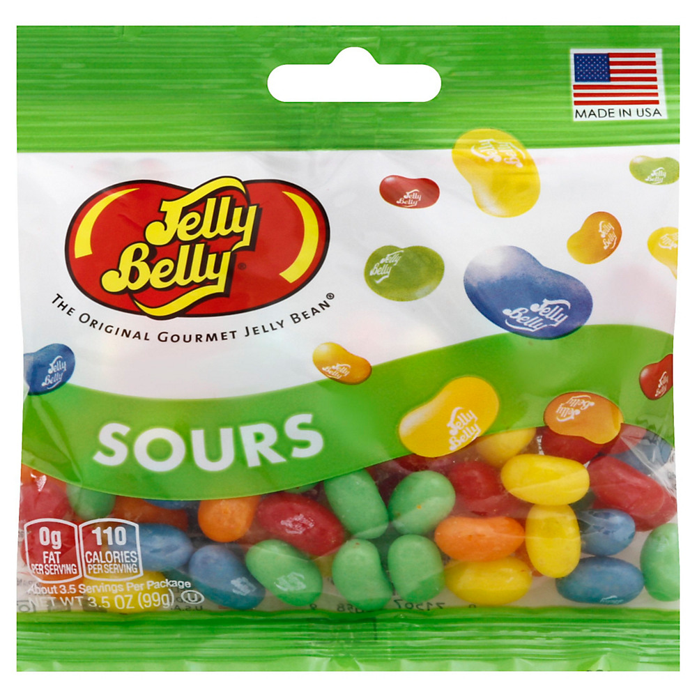 Calories in Jelly Belly Sours Jelly Beans Grab & Go Bag, 3.5 oz