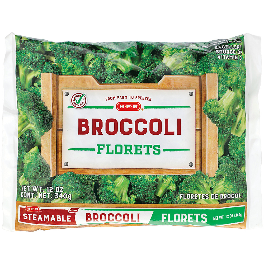 Calories in H-E-B Steamable Broccoli Florets, 12 oz