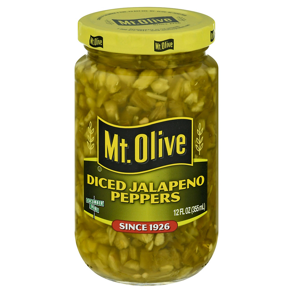Calories in Mt. Olive Diced Jalapeno Peppers Fresh Pack, 12 oz