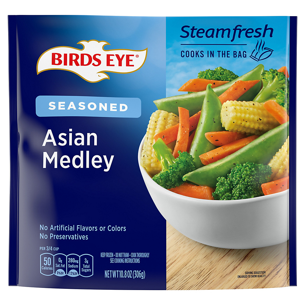 Calories in Birds Eye Steamfresh Lightly Seasoned Asian Medley, 12 oz