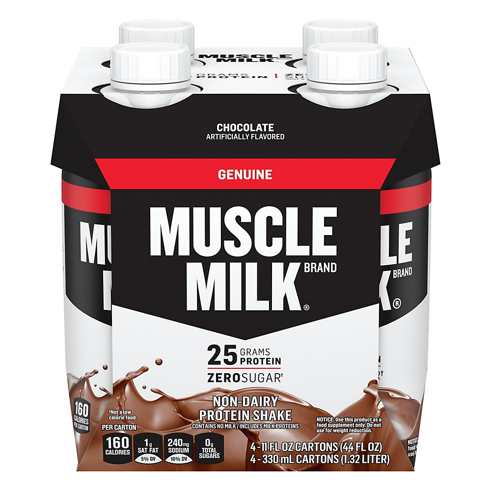 Calories in Muscle Milk Genuine Chocolate Non-Dairy Protein Shakes, 11 oz, 4 pk