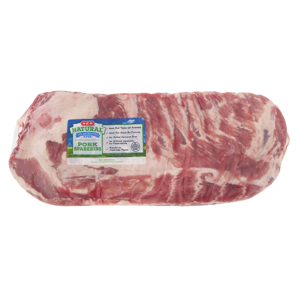 Calories in H-E-B Natural Pork Spareribs, Avg. 5.57 lbs