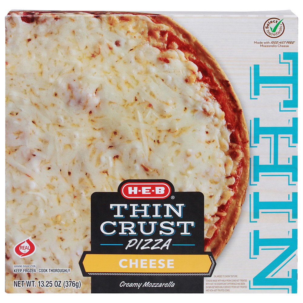 Calories in H-E-B Select Ingredients Thin Crust Cheese Pizza, 13.25 oz