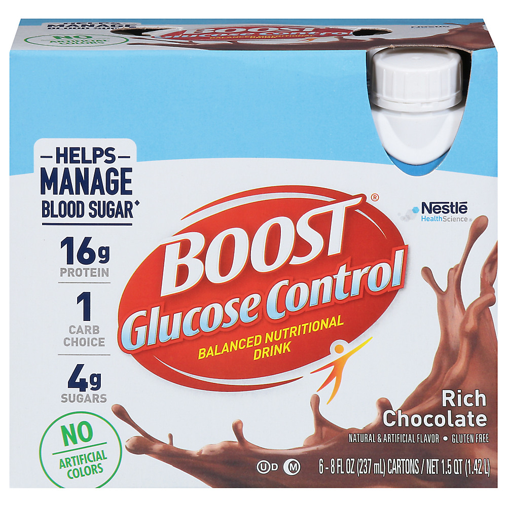 Calories in BOOST Glucose Control Nutritional Drink Rich Chocolate 6 pk, 8 oz