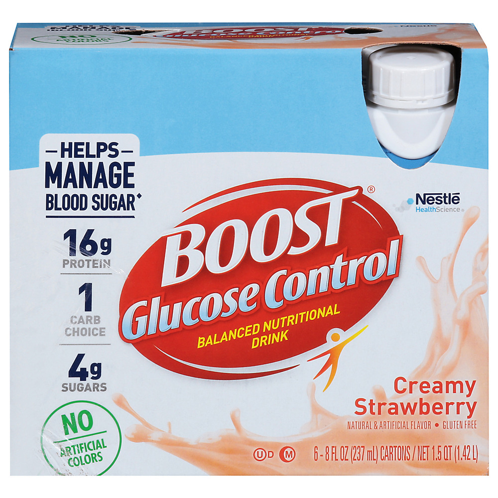 Calories in BOOST Glucose Control Nutritional Drink Creamy Strawberry 6 pk, 8 oz