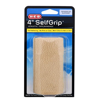 H-E-B 4 Inch SelfGrip Maximum Support Athletic Tape/Bandage, 4 in