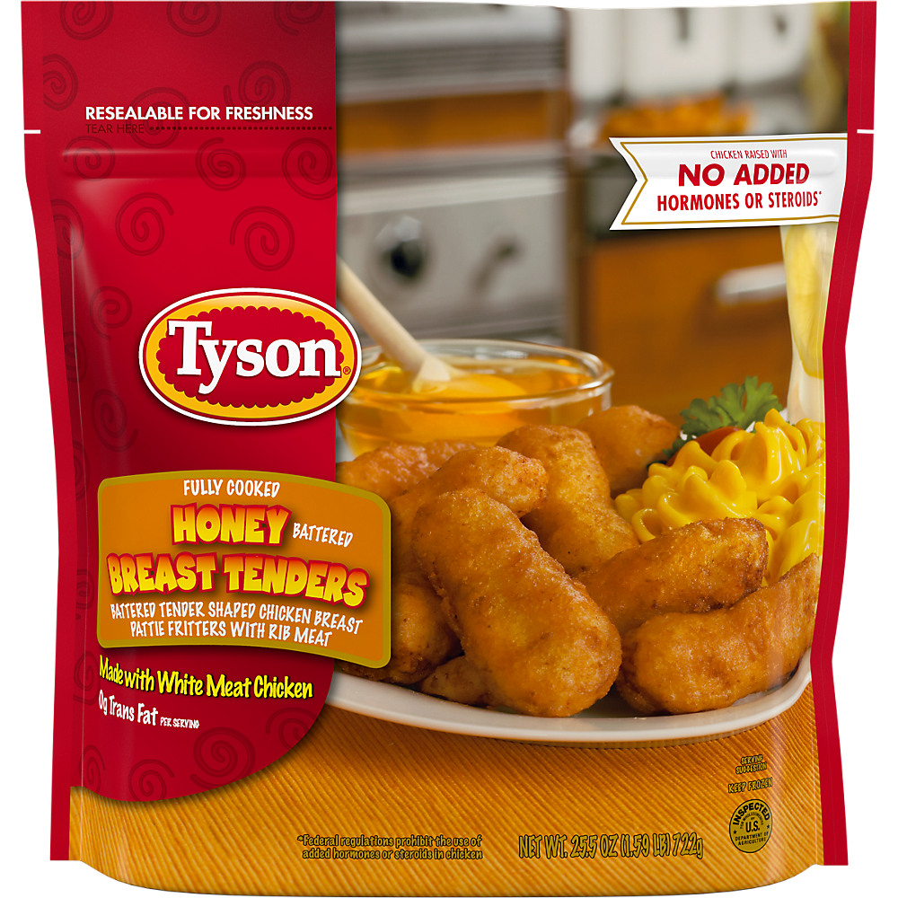 Calories in Tyson Fully Cooked Honey Battered Chicken Breast Tenders, 25.5 oz