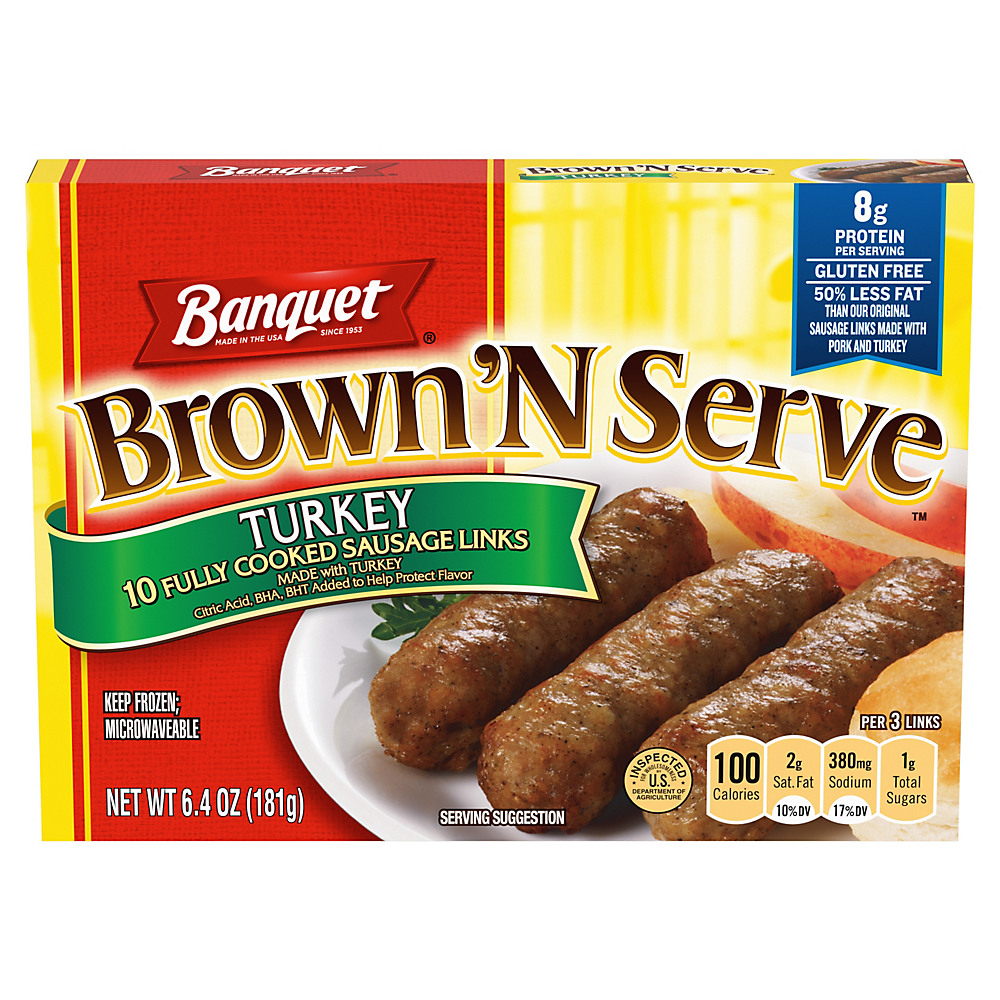 Calories in Banquet Brown 'N Serve Fully Cooked Turkey Sausage Links, 10 ct