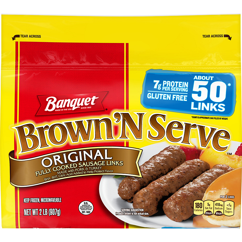 Calories in Banquet Brown 'N Serve Original Sausage Links, 50 ct