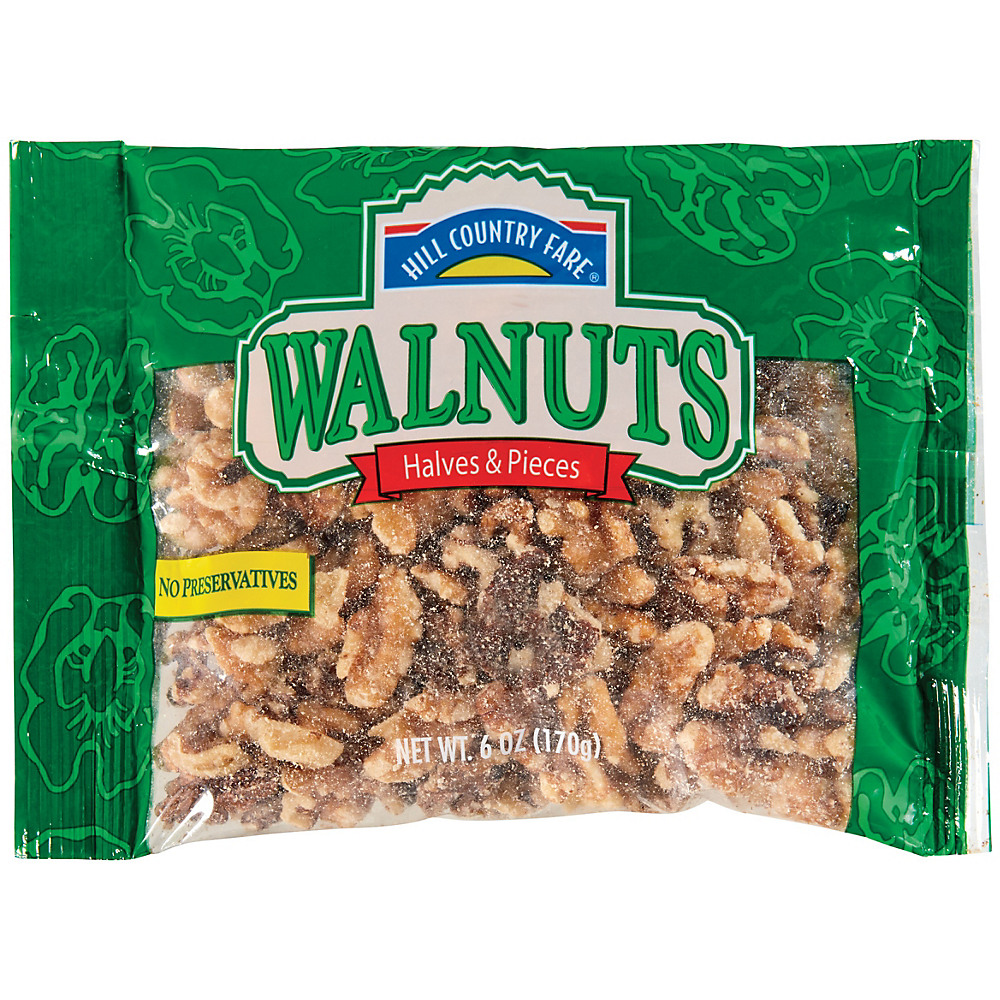 Calories in Hill Country Fare Walnut Halves & Pieces, 6 oz