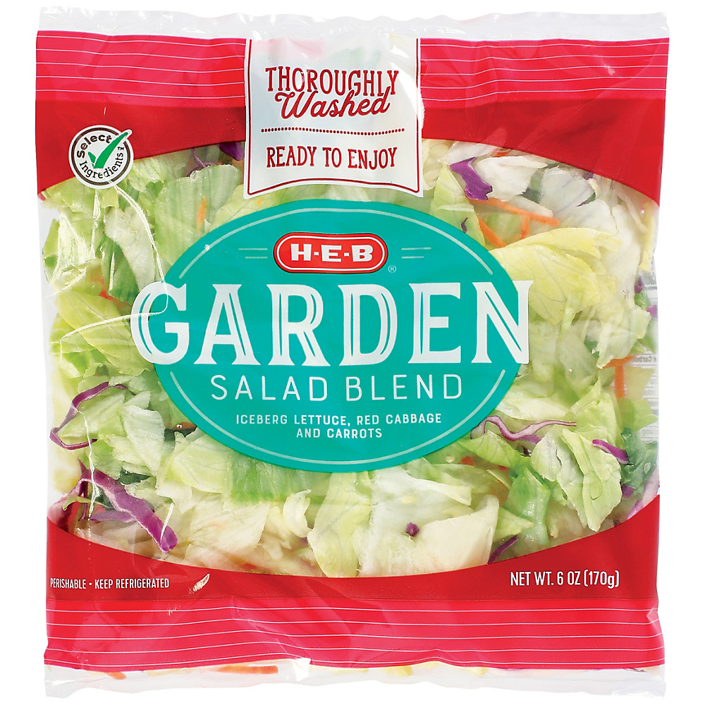 Calories in H-E-B Select Ingredients Garden Salad Blend, 6 oz