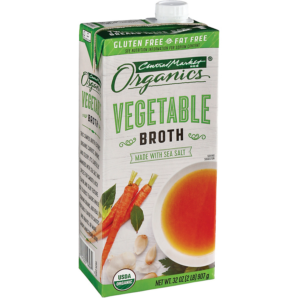 Calories in Central Market Organics Vegetable Broth, 32 oz