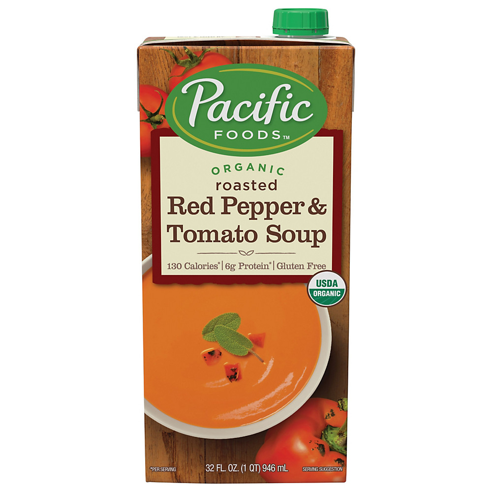 Calories in Pacific Foods Organic Roasted Red Pepper & Tomato Soup, 32 oz