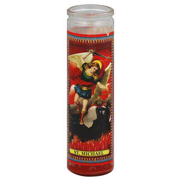 Reed Candle Saint Michael Religious Candle - Red Wax, 8.25"