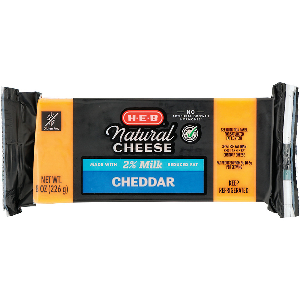 Calories in H-E-B Select Ingredients Reduced Fat Cheddar Cheese, 8 oz