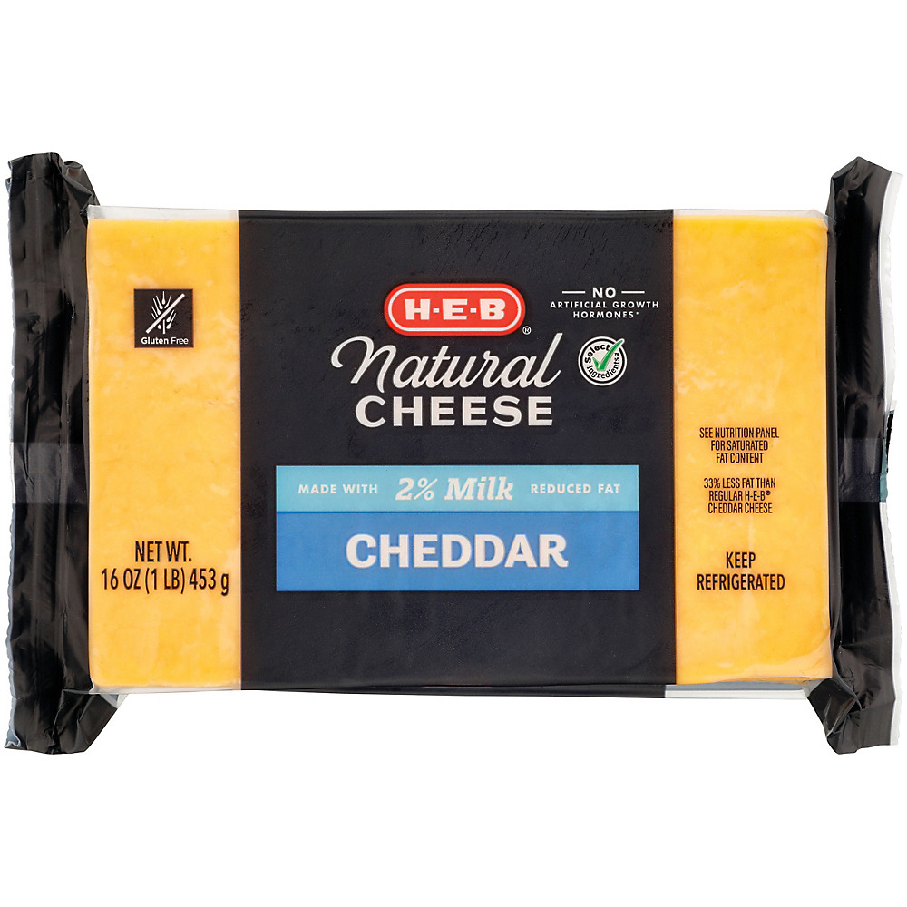 Calories in H-E-B Select Ingredients Reduced Fat Cheddar Cheese, 16 oz