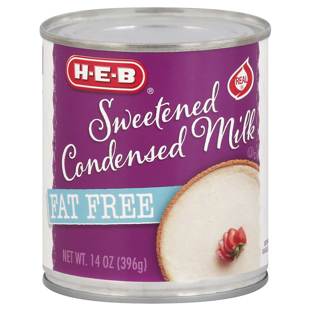 Calories in H-E-B Fat Free Sweetened Condensed Milk, 14 oz