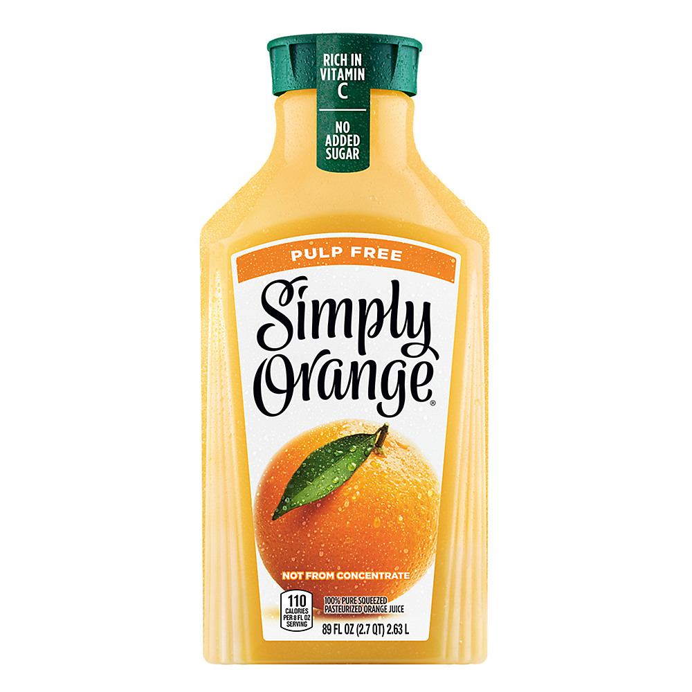 Calories in Simply Pulp Free 100% Orange Juice, 89 oz
