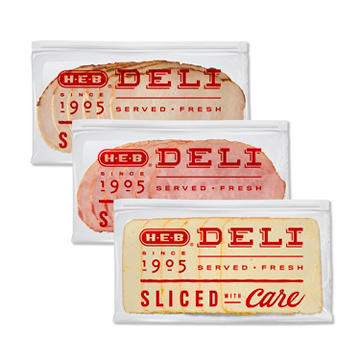 H-E-B Deli Turkey, Ham & Muenster Cheese Texas-Size Trio Pack Bundle, Sandwich Sliced, 3 lb