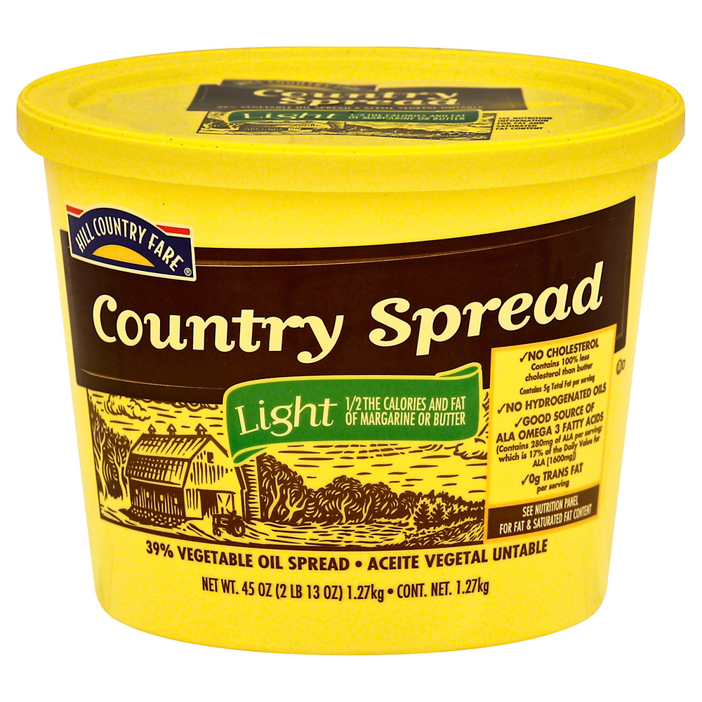 Calories in Hill Country Fare Country Spread Light, 45 oz