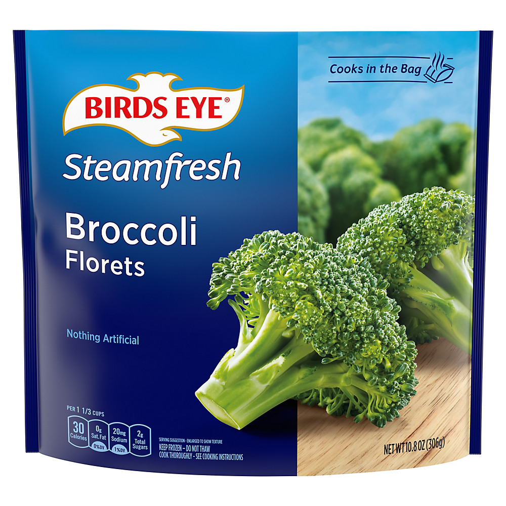 Calories in Birds Eye Steamfresh Premium Selects Broccoli Florets, 10.8 oz