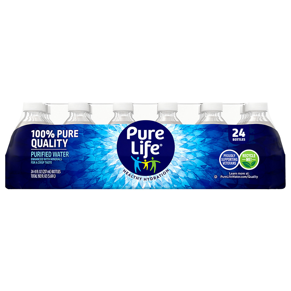Calories in Nestle Pure Life Purified Water 8 oz Bottles, 24 pk