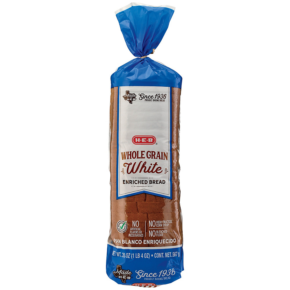 Calories in H-E-B Whole Grain White Bread, 20 oz