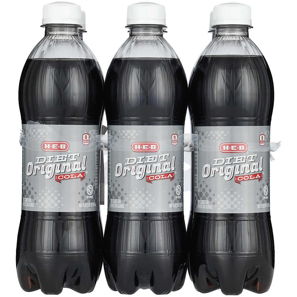 Calories in H-E-B Diet Original Cola 16.9 oz Bottles, 6 pk