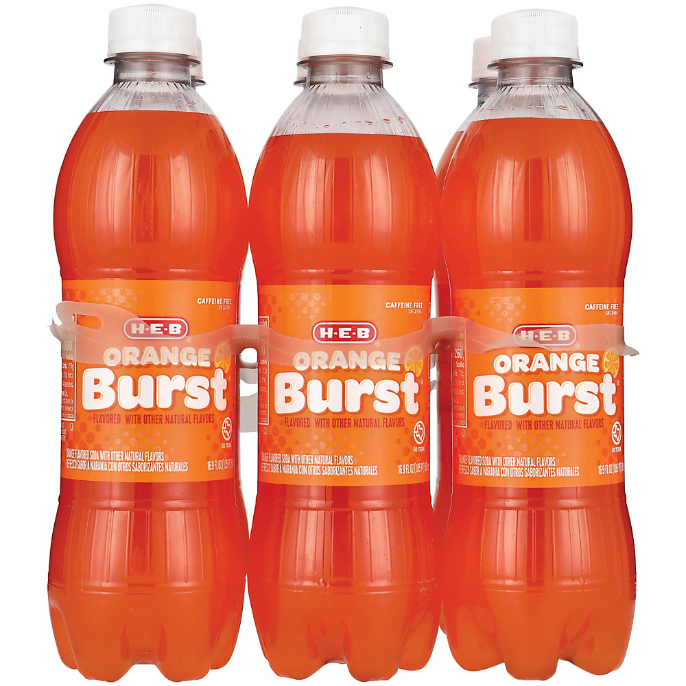 Calories in H-E-B Orange Burst Soda 16.9 oz Bottles, 6 pk