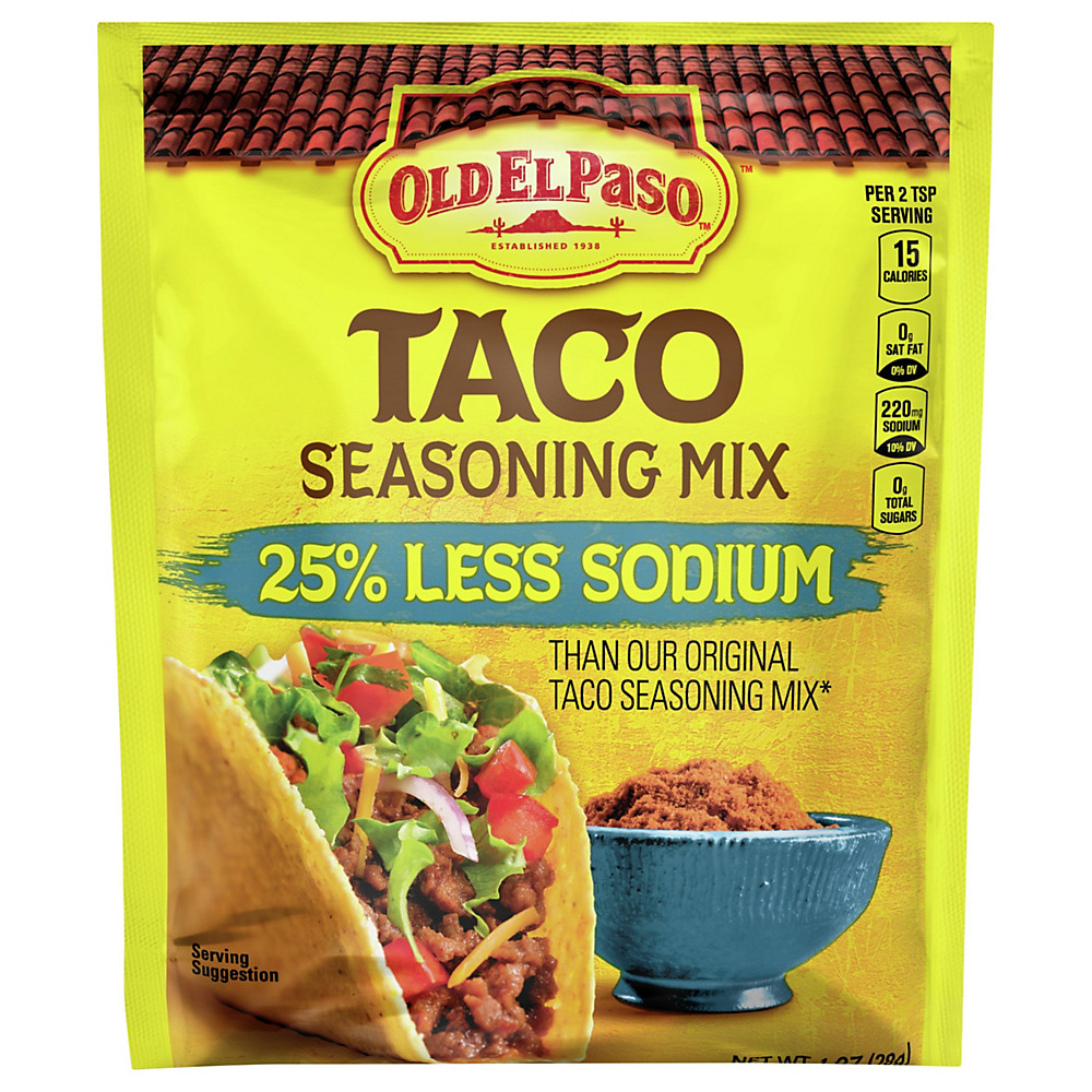 Calories in Old El Paso 25% Less Sodium Taco Seasoning Mix, 1 oz