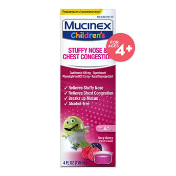 Mucinex Children's Liquid - Stuffy Nose & Cold Mixed Berry, 4 oz