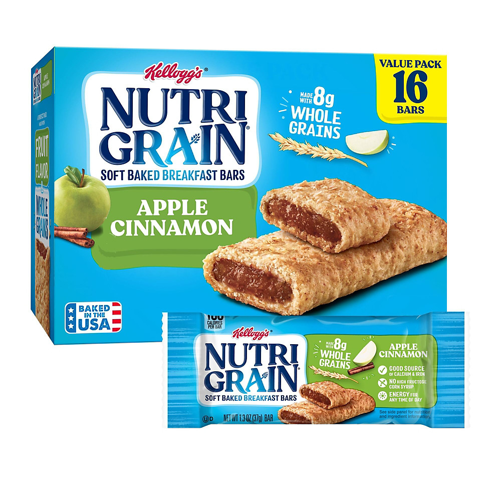 Calories in Kellogg's Nutri-Grain Soft Baked Breakfast Bar Apple Cinnamon, 16 ct, 20.8 oz