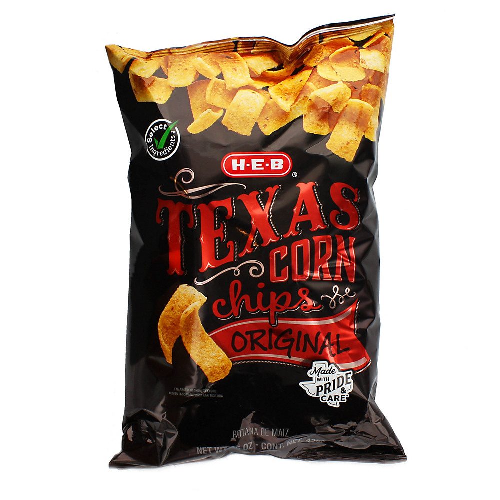 Calories in H-E-B Original Texas Corn Chips, 15 oz