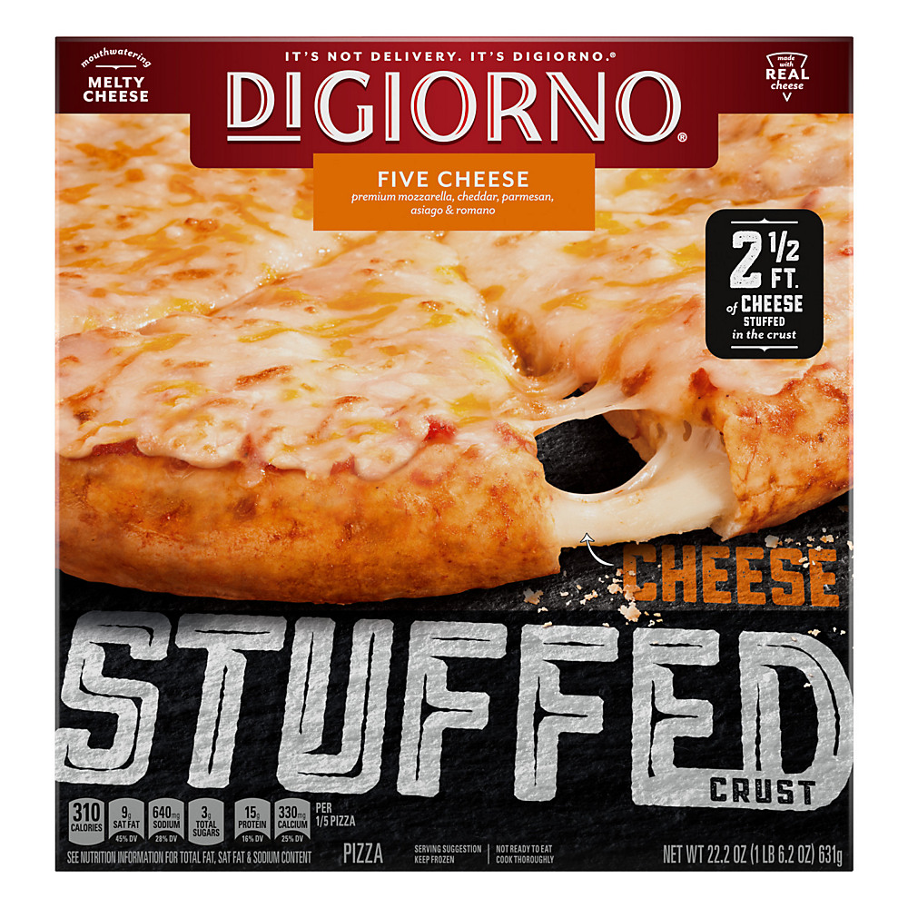 Calories in DiGiorno Five Cheese Frozen Pizza with Cheese Stuffed Crust, 22.2 oz