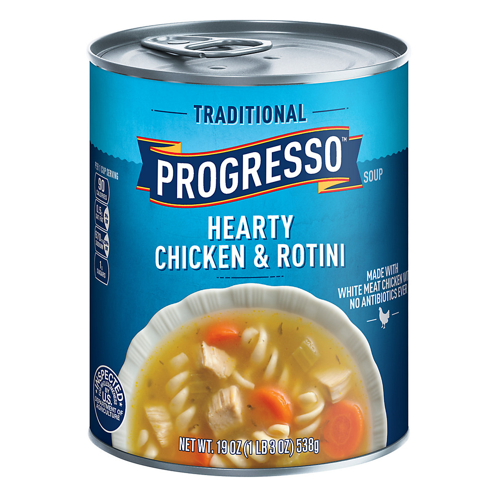 Calories in Progresso Traditional Hearty Chicken & Rotini Soup, 19 oz