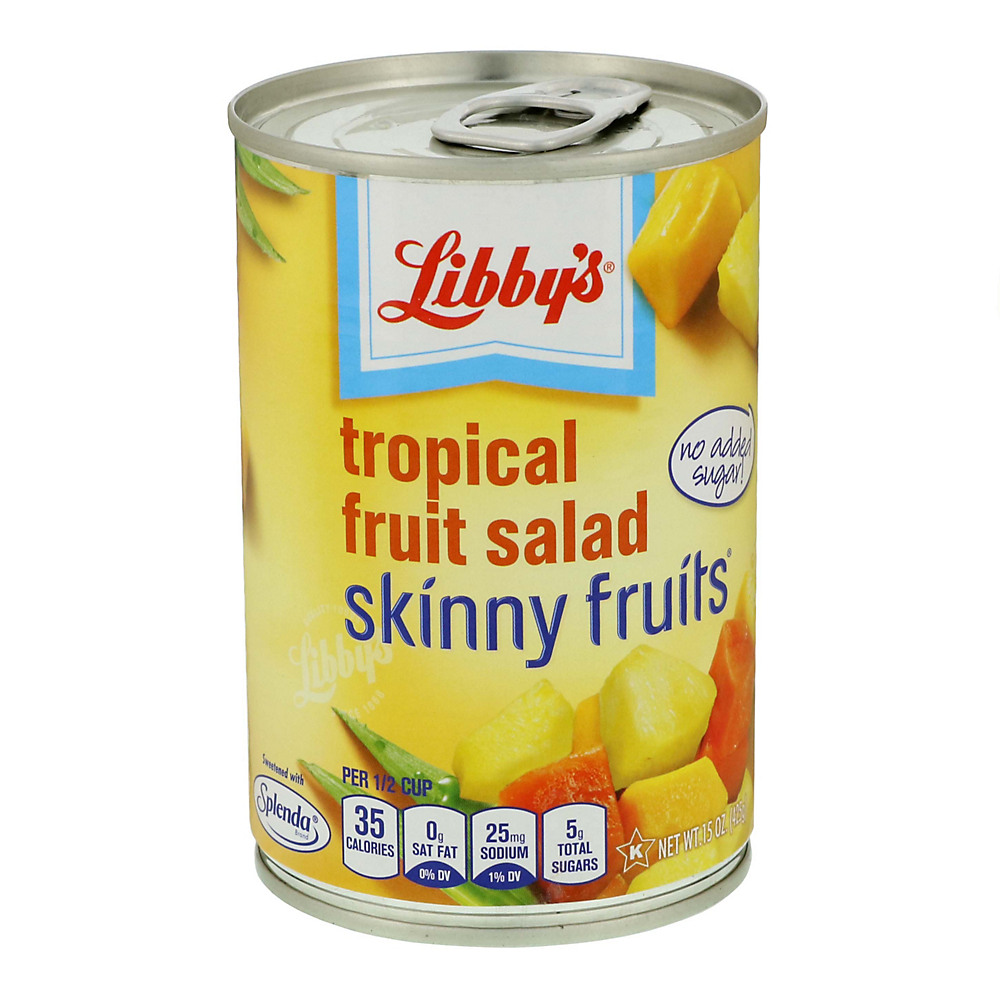 Calories in Libby's Skinny Fruits Tropical Fruit Salad Sweetened with Splenda, 15 oz