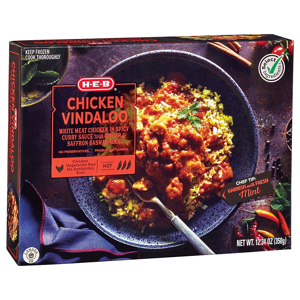 Calories in H-E-B Select Ingredients Chicken Vindaloo, 12.3 oz