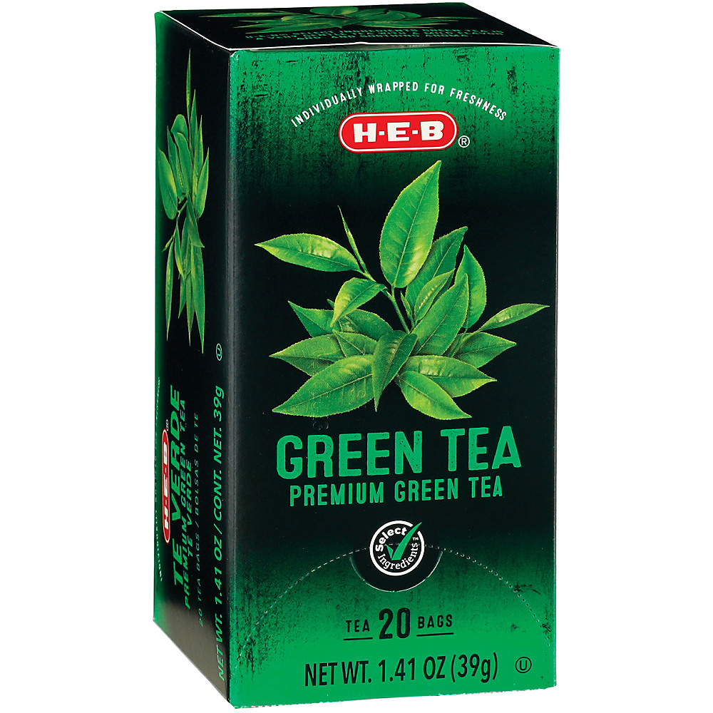 Calories in H-E-B Premium Green Tea Bags, 20 ct