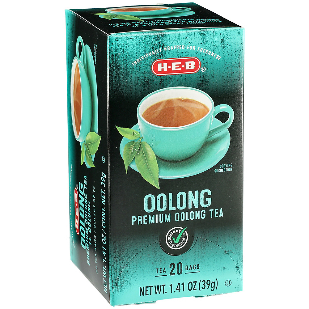 Calories in H-E-B Select Ingredients Oolong Tea Bags, 20 ct