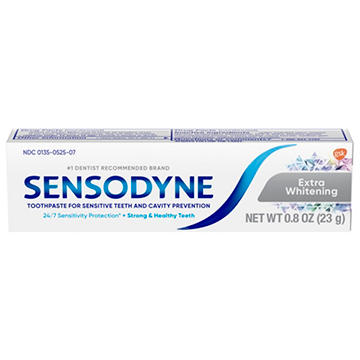 Sensodyne Extra Whitening Sensitive Teeth Whitening Toothpaste, 0.8 oz