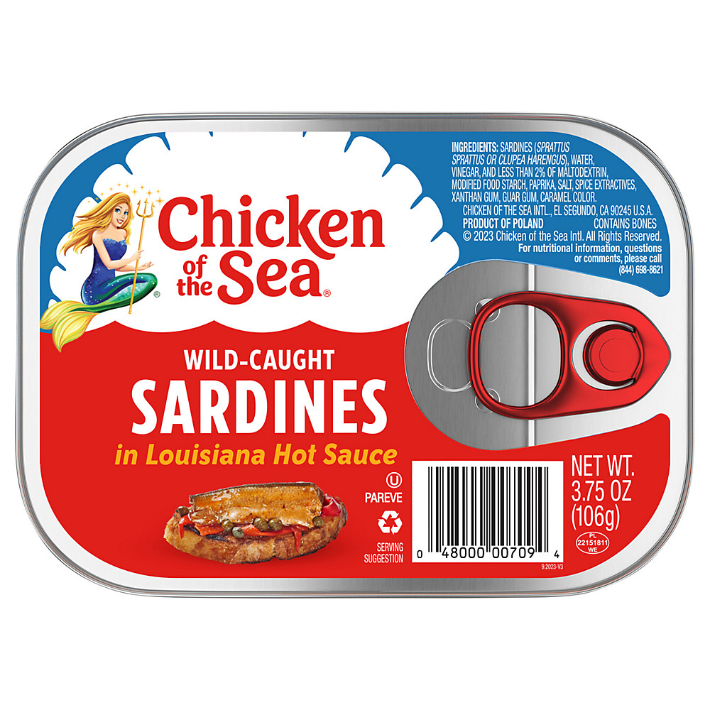 Calories in Chicken of the Sea Sardines in Louisiana Hot Sauce, 3.75 oz