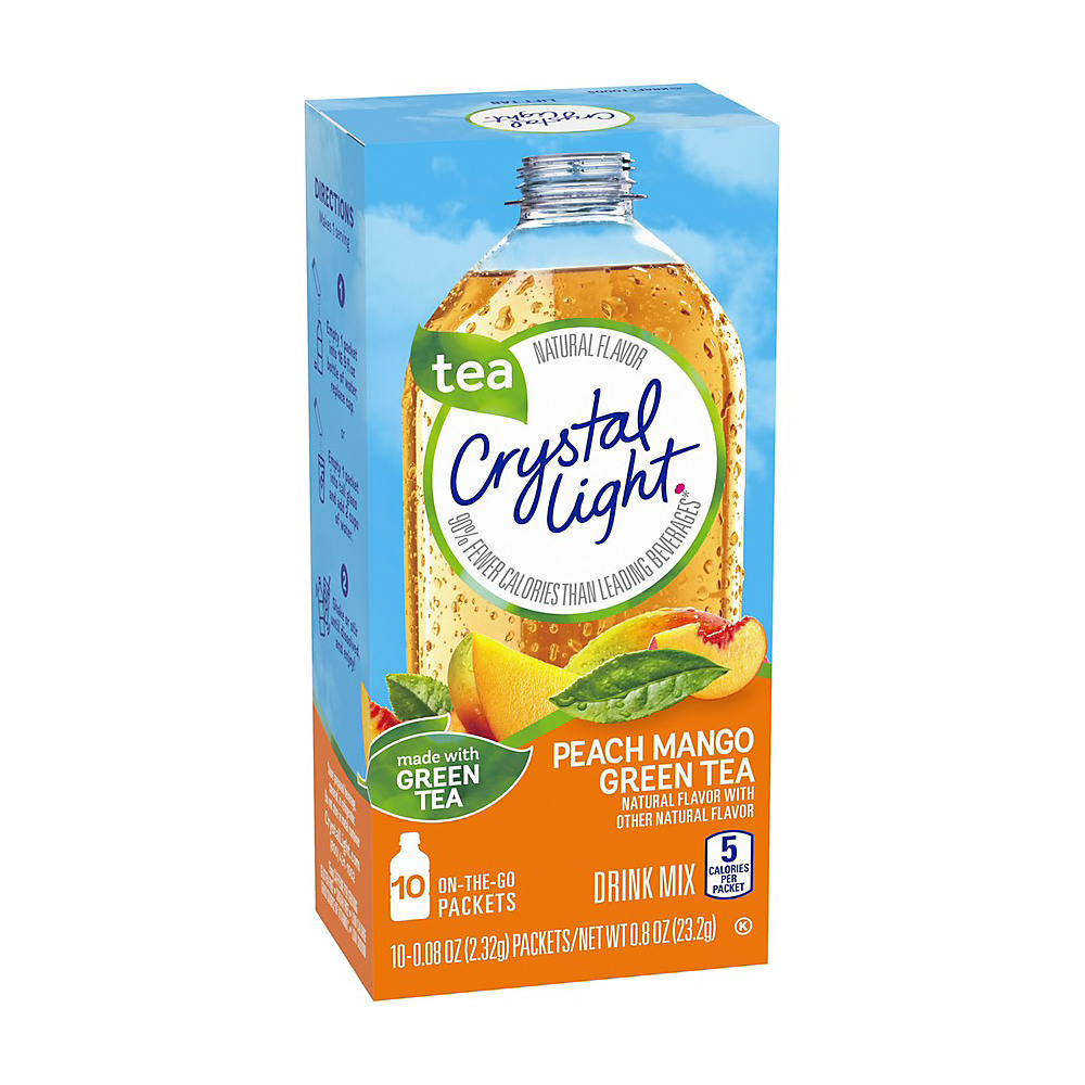 Calories in Crystal Light Peach Mango Green Tea Drink Mix, 10 ct