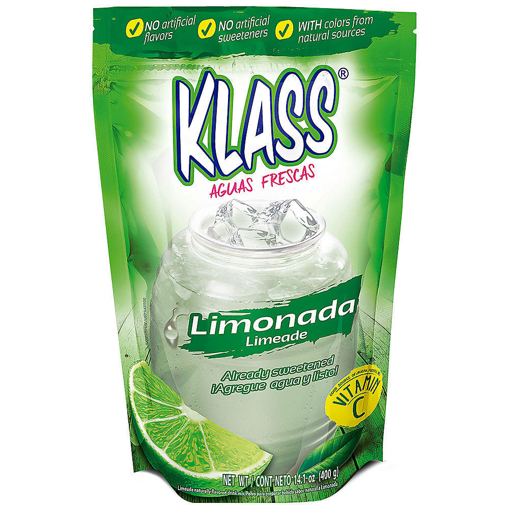 Calories in Klass Limonada Limeade Flavored Drink Mix, 14.1 oz